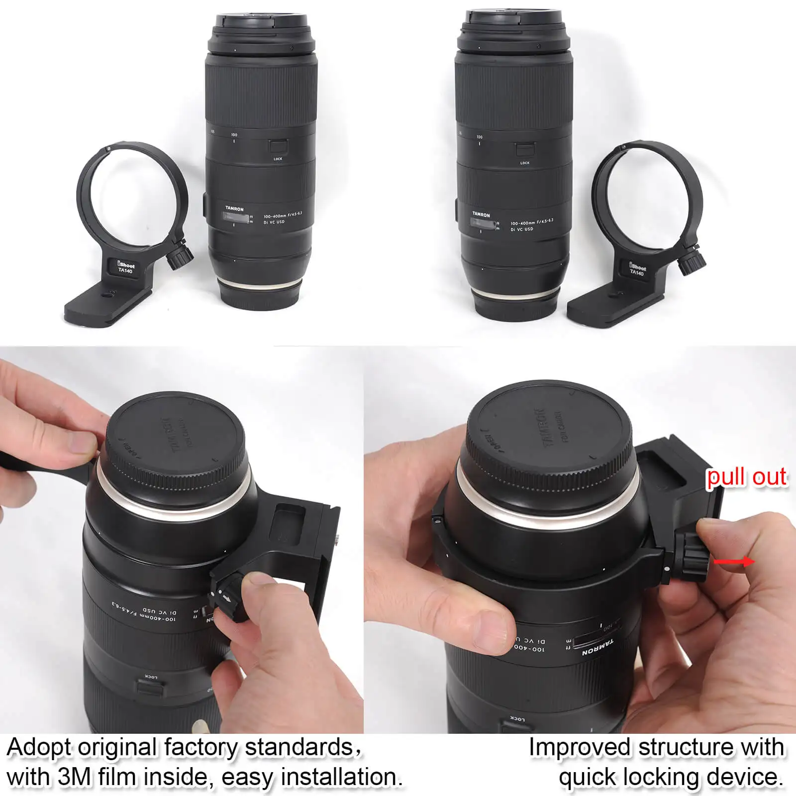 Кольцо для штатива с опорой воротника объектива Tamron 100 400 мм f/4 5 6 3 Di cvc USD (A035) низ ARCA