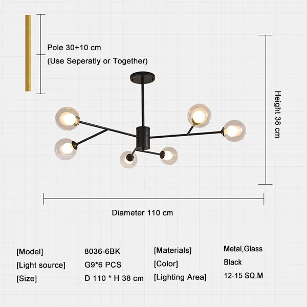 6 light Black Современная простая железная хрустальная люстра, светодиодный светильник, высокое качество, светодиодный светильник, хрустальные люстры, светодиодный светильник E27, люстра с подвеской/droplight - Цвет абажура: 6 light Black