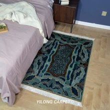 Yilong 3'x4. 5' ручной работы персидский синий ковры турецкий античный шелковый ковер(QZT15A3x4.5