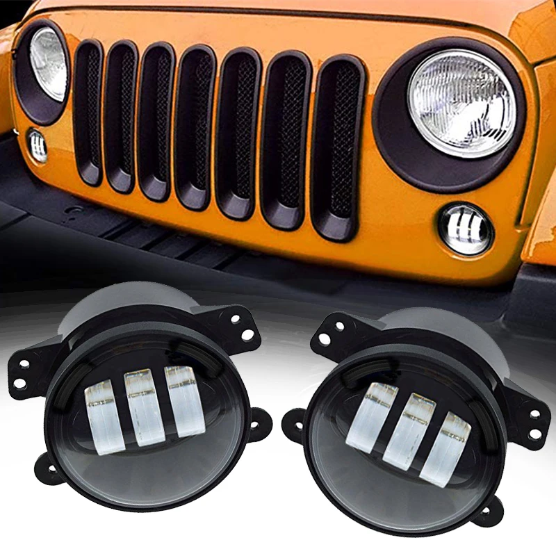 Светодиодные противотуманные фары 4 дюйма 60 Вт для Jeep Wrangler 1997 2018 JK TJ LJ