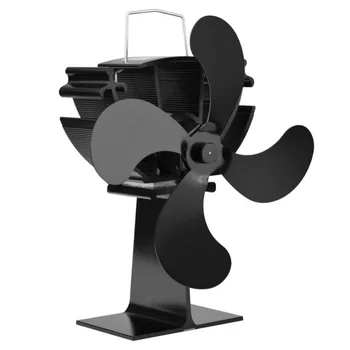 

4T Blades Heat Powered Stove Fan Thermodynamic Fireplace Fan Eco-Friendly Stove Fan Efficient Heat Distribution Hand Warner