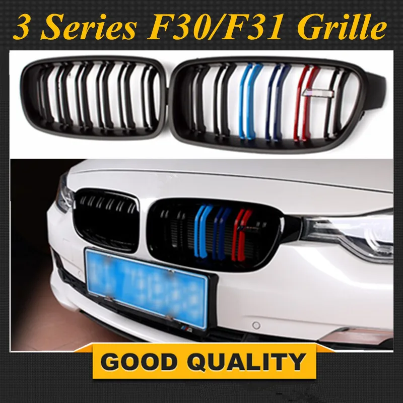 1 пара: F30 M3 стиль гриль black ноздри укладки Бампер решетка для BMW 3 серии 2012 + F31 F35 316i