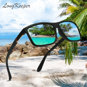 

LongKeeper TR90 Brand Classic Square Sunglasses Men Women Sport Polarized Goggle Shades Eyewear UV400 oculos de sol masculino