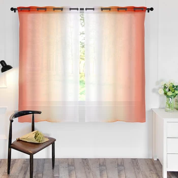 

2pcs Gradient Color Window Curtain For Living Room Bedroom Kitchen Blackout Screening Breathable Bedroom Study Home Decor