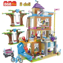 Bloques de construcción 868 Uds., Casa de la amistad para niñas, bloques de apilamiento, juguetes compatibles para niñas y amigos para niños GB08