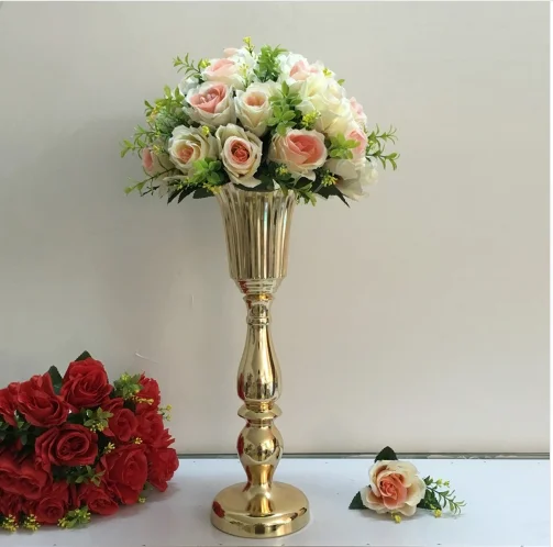 Высокая Большая Золотая люстра металлические Свадебные Цветочные подставки, стойка для дорожки для свадебного украшения senyu0919