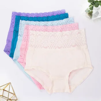 

Mulberry Silk Women's High-waist Boxer Shorts Lace Panties Comfortable Seamless Breathable Buttocks Large Size Calcinha Feminina