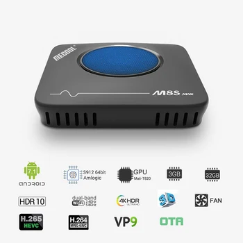 

Mecool M8S Max Smart TV Box Amlogic S912 3GB RAM 32GB ROM 5G WIFI bluetooth 4.0 Android 4K VP9 H.265 TV Box with Remote Control