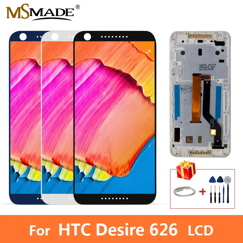 

AAA Quality Super AMOLED For HTC 626 626G 626W LCD Display Sreen Touch Digitizer Replacement Assembly Parts With Frame 100%Testd