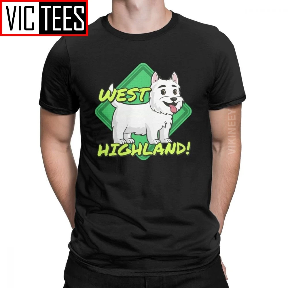 

Westie West Highland White Terrier Dogs Lover Men Tshirt Vintage Crewneck Tshirt Cotton Oversized Clothes