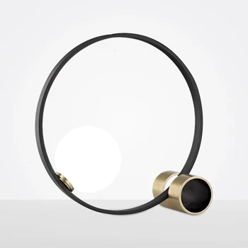 

Modern Nordic Golden Desk Top Led Lighting Ring Circle Round Bar Glass Shape Ball Table Lamp Ringbarglassshapeballlamp