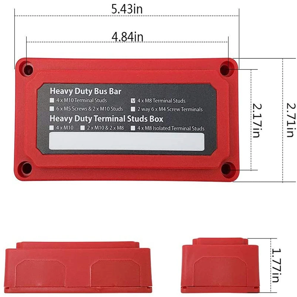 Highest Amperage Rated DC 48v 300A 4 Terminal Studs Distribution Block Heavy-Duty Modular Design Car Bus Bar Cable Organizer Box power distribution block bus bar box