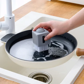 

Home Kitchen Supplies Multifunction Cleaning Brush Kitchen Cleaning Automatic Liquid Dispenser Dishwashing Kitchen Tool