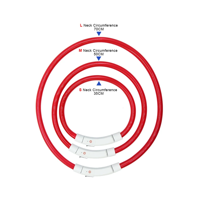 Usb зарядка Регулируемый ошейник для собак светодиодный перезаряжаемый ночной мигающий светящийся ошейник для собак пластиковый однотонный ошейник для собак