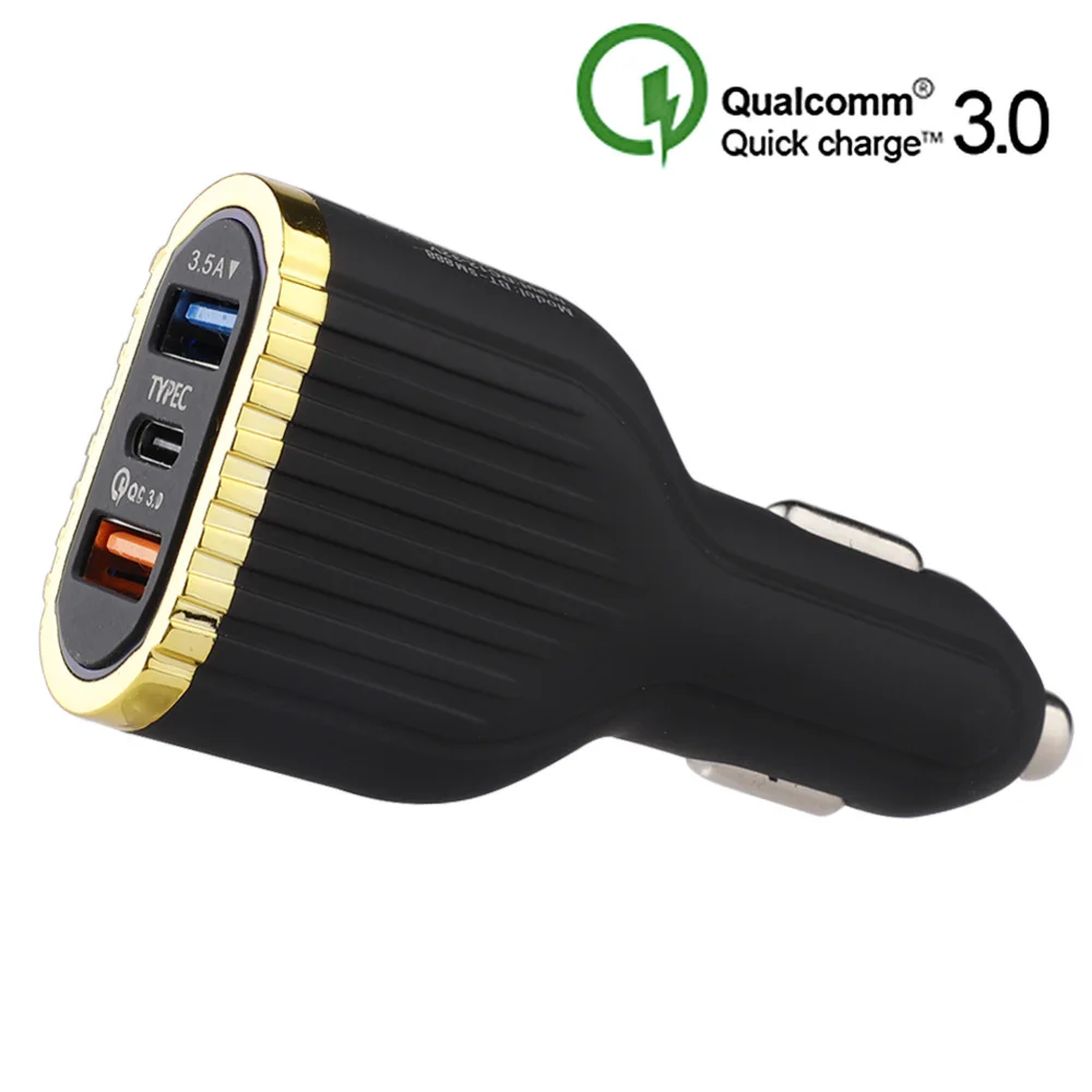 3-Порты и разъёмы Тип-C зарядных порта USB для автомобиля Зарядное устройство 3.1A быстрое устройство для зарядки мульти-Порты и разъёмы для путешествий Мощность адаптер для samsung Xiaomi Iphone