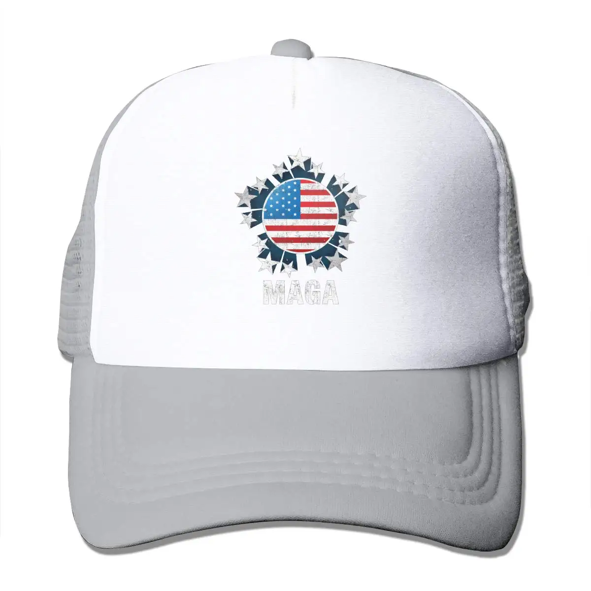 MAGA американский флаг унисекс Регулируемый Snapback ремень Дальнобойщик Шляпа сетка шляпа Защита от солнца сетки бейсбол CapBlack
