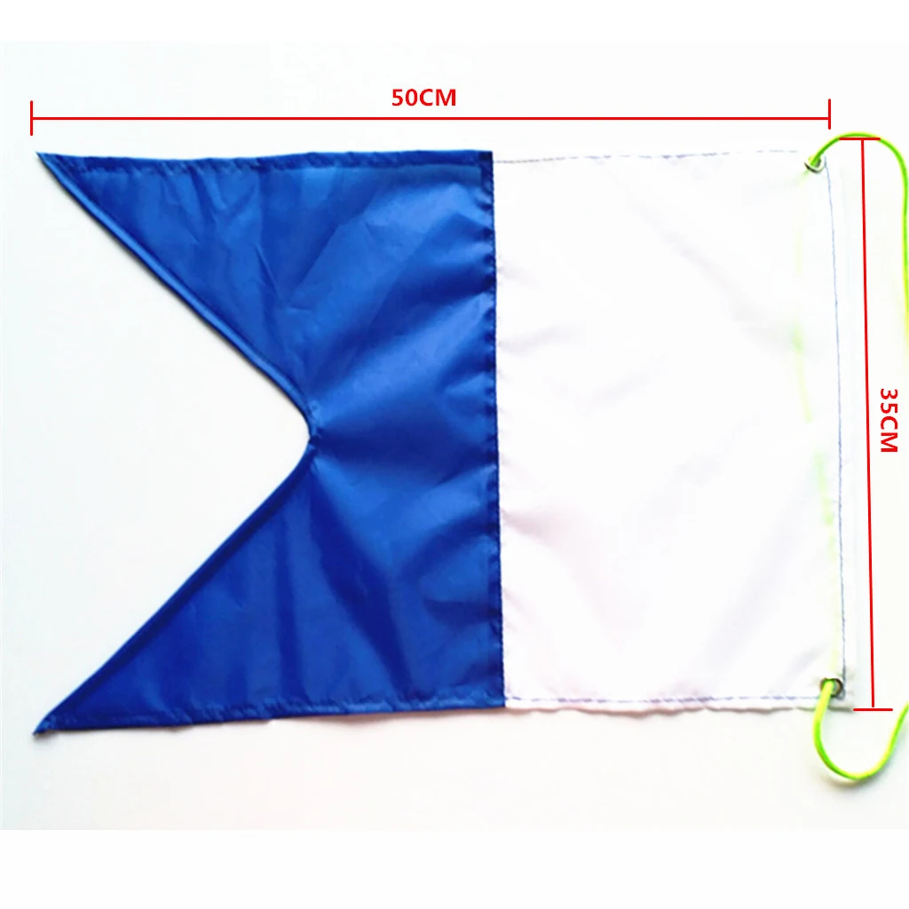 Альфа флаг с металлическими Люверсами 20' x 14'(50x35 см), белый и синий Дайвинг Флаг лодки