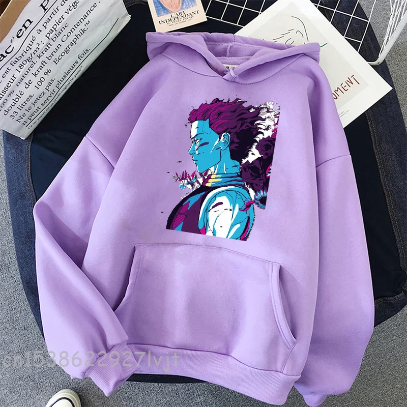 

Забавная толстовка с аниме принтом Hunter X Hunter, пуловер, свитшоты для женщин и мужчин, худи-кенгуру, Толстовка Оверсайз