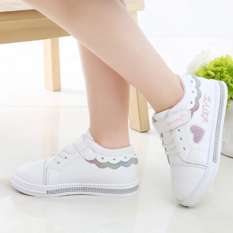 

Children Sports Shoes GIRL'S Shoes Spring And Autumn 2019 New Style Korean-style Flat Students Shoes Big Boy Soft-Sole Shoes Whi