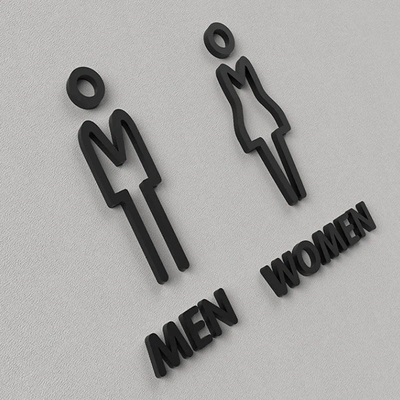 Самоклеящаяся акриловая Наклейка на стену с символом для дам, джентльменов, туалетов, ванной, дверей для отеля, офиса, дома, ресторана