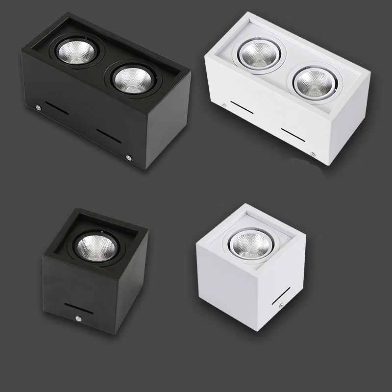 

1pcs white Black Surface Mounted adjustment LED Dimmable Downlights 10w 20w COB LED Ceiling lamp Spot Lights AC110-220V LED Lamp