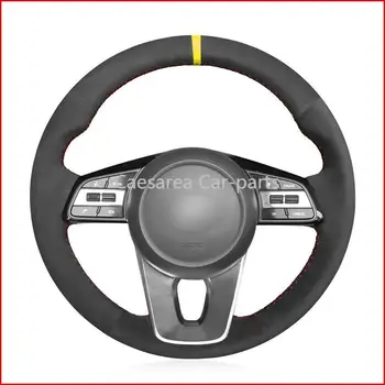 

Custom Made Anti Slip Black Suede Hand Sew Steering Wheel Cover for Kia K5 Optima Cee-d Ceed