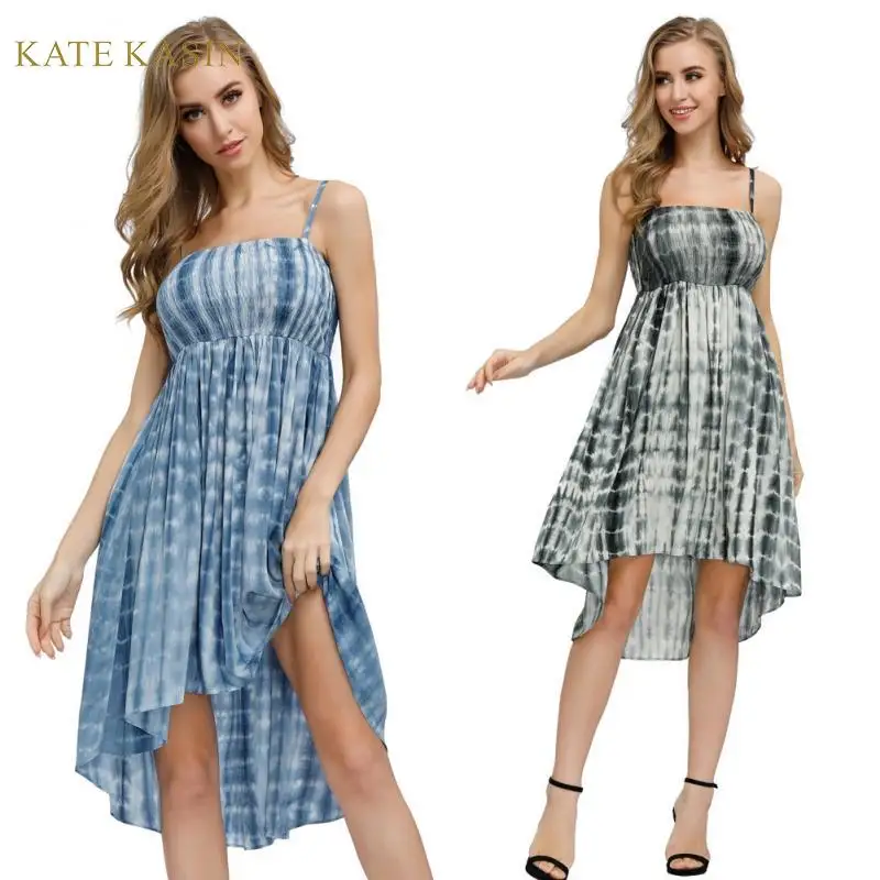KK платье на бретельках с галстуком бабочкой женское летнее без рукавов