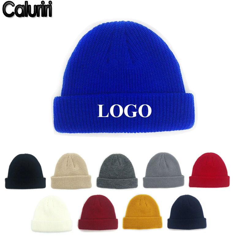 

Winter Men's Cap Team Custom Logo Cap Solid Color Landlord Woolen Beanie Unisex Knitted Hat Women's Hats Winter ZZ-259