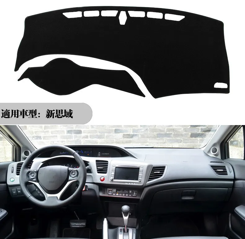 

Auto Dashboard Mat Cover Dashmat Pad Sun Shade Instrument Carpet Car Styling For Honda Civic 9th 2012 2013 2014 2015 Accessories