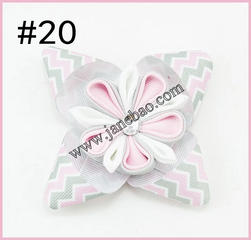 50 шт. 3 ''персонаж Kanzashi цветок заколка для волос rhonstones заколка для волос и детское для девочек с бантом аксессуары для волос