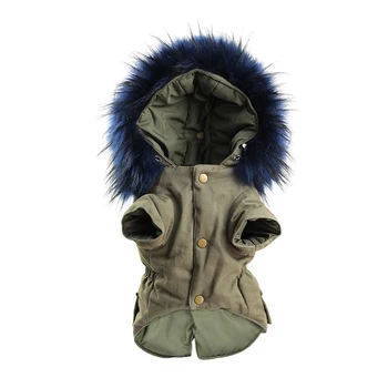 

Keep Warm Soft Fashion Faux Fur Collar Outdoor Dog Winter Coat Windproof Cotton Blend Pet Cold Weather Unisex