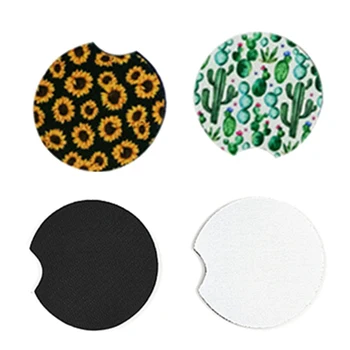

1pcs Neoprene Car Coasters Cup Mat Personalize Good Quality Sunflower Cactus Car Coaster Cup Drink Mat Decoration Accessories
