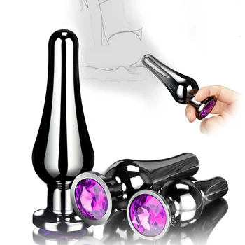 Rainbow metal small large set heavy anal beads butt plug jewelry Anus Stimulator Sex Toy for Men Women BDSM Prostate Massage 4