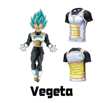 

New anime cosplay student costume Dragon Ball Vegeta print T-shirt summer short-sleeved shirt top costume unisex