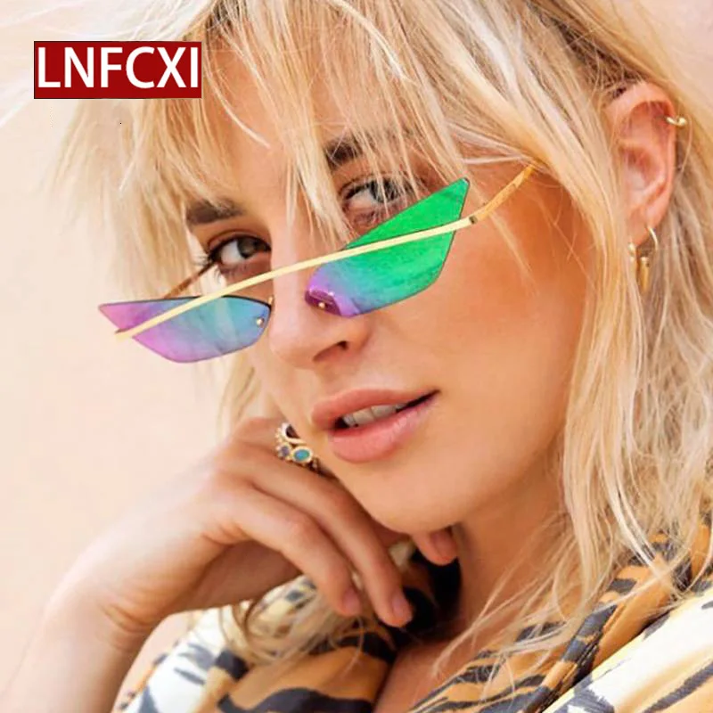 LNFCXI винтажные простые женские маленькие солнцезащитные очки кошачий глаз