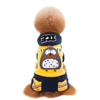

Autumn and Winter Leisure Style Pet Dog Clothing Thicken Warm Cute Cartoon Casual Sweater Jacket Small Dog Cotton-padded Clothes