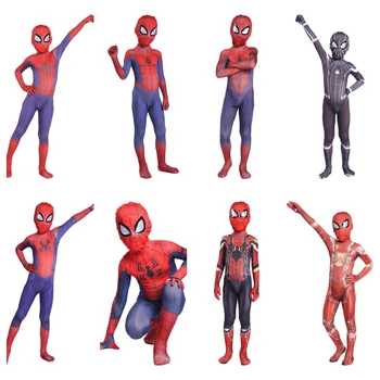 

New 2019 Kids Spider Zentai Cosplay Costume halloween costumes for kid spidesuit costume