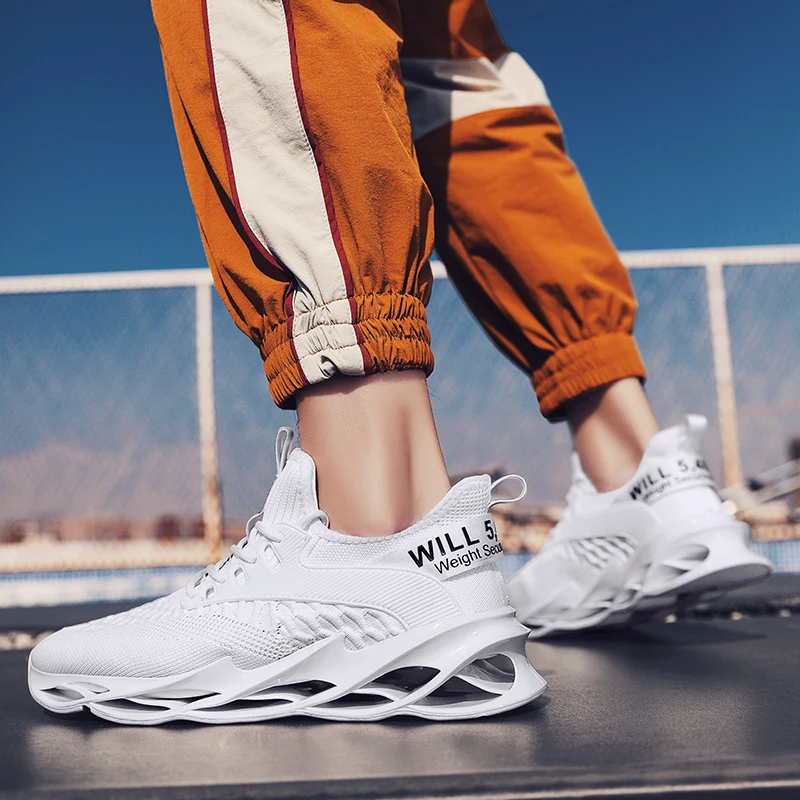 Najtaniej Nowe ostrze buty do biegania dla mężczyzn oddychające siatkowe trampki przeciwpoślizgowe tłumienie podeszwa sportowe buty sportowe trening Run Zapatills