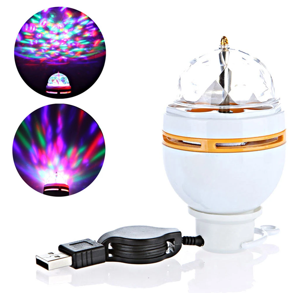 

Portable USB Powered 5V 3W LED Stage Light Rotatable RGB Ball Lamp for DJ KTV Bar Party LED Stage Light Mini Disco Lights