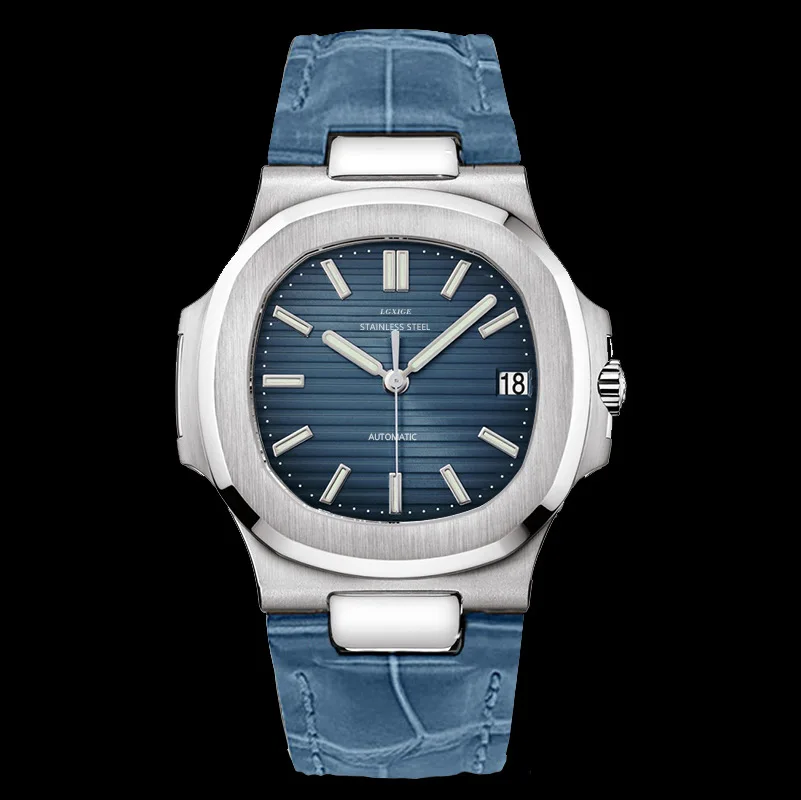 LGXIGE brand automatic winding mechanical watch men's luxury men's watch sapphire stainless steel watch 
