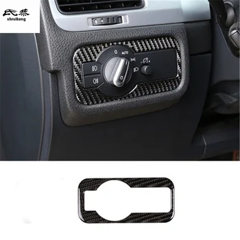 

1pc Epoxy glue real carbon fiber Headlight adjustment switch decoration cover for 2011-2018 Volkswagen VW Touareg