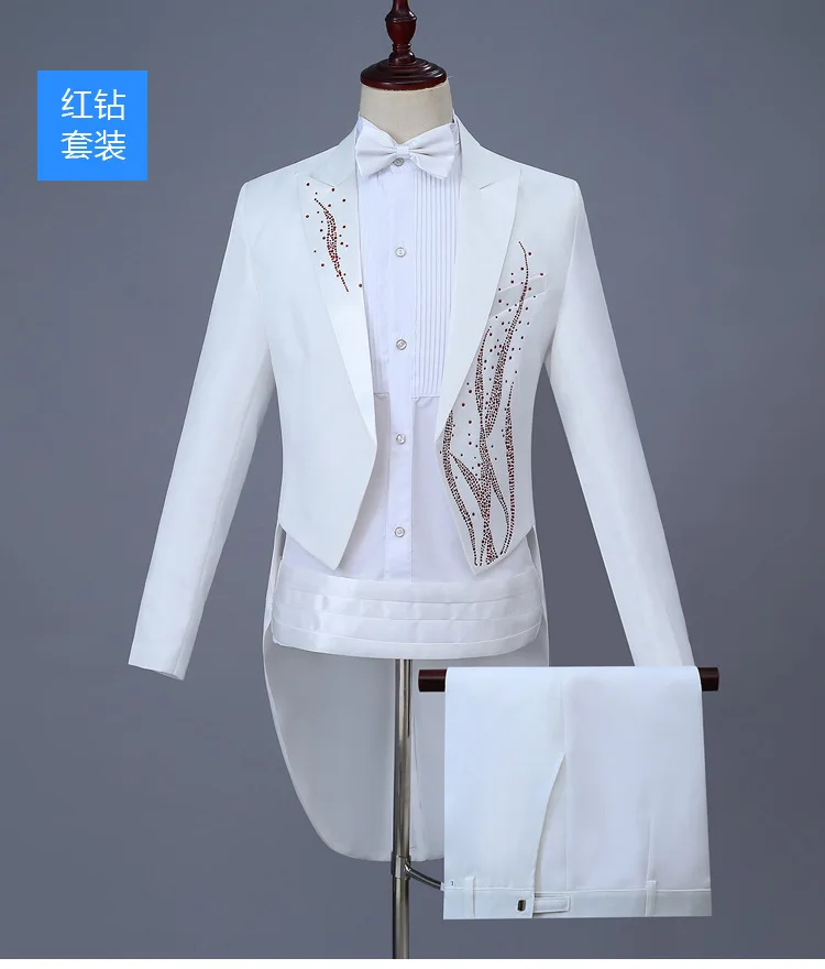 11 Для мужчин s золото алмазная вышивка смокинг, фрак Slim Fit 4 Ppcs платье костюм Для мужчин вечерние свадебные смокинг ласточкин хвост пальто 4XL - Цвет: 11