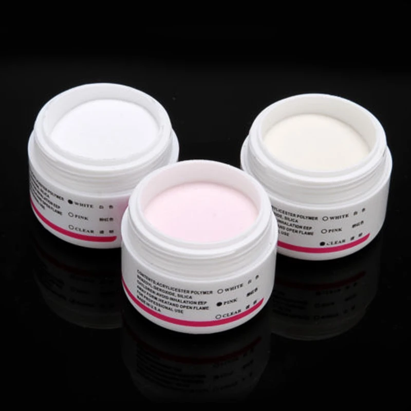 32x SetFull Acrylic Powder Liquid NAIL ART KIT Block Glitter Brush Glue Tips Set