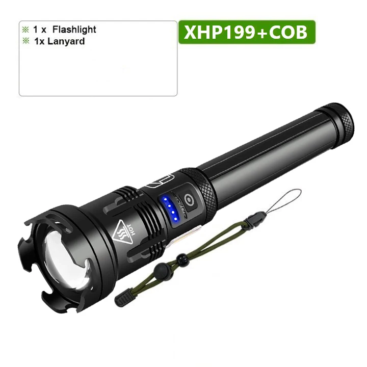 best small flashlights Newest XHP199 High Power LED Flashlights Ultra Powerful Led Torch Lights XHP160 Rechargeable Tactical Flashlight Hunting Lantern small led torch Flashlights