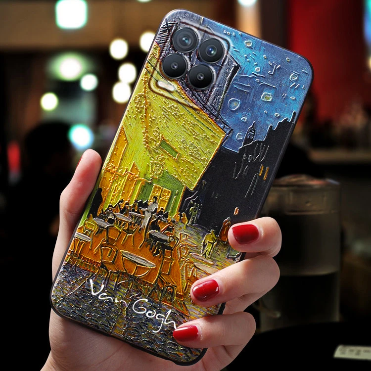 Чехол для Fundas Realme 8 Pro чехол Real me 8Pro 4G искусство 3D мягкий телефона с Бампером кафе