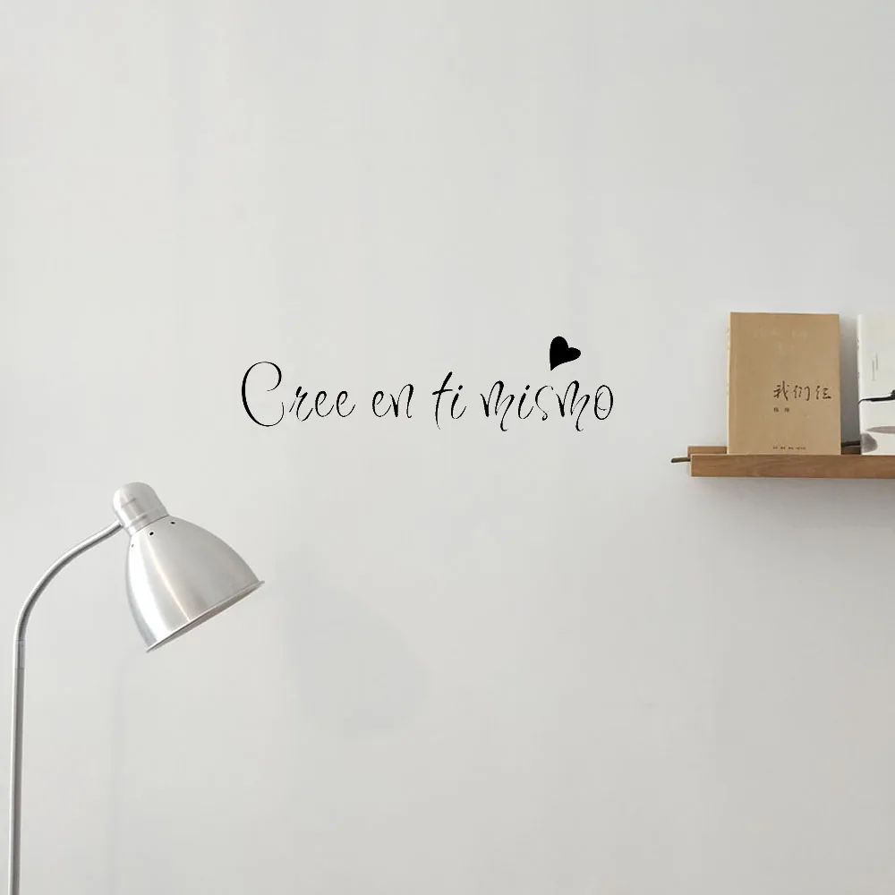 

Spanish French Sentence Believe In Yourself Wall Stickers Removable Wall Decals For Living Room Bedroom Decoration Vinyl 2789