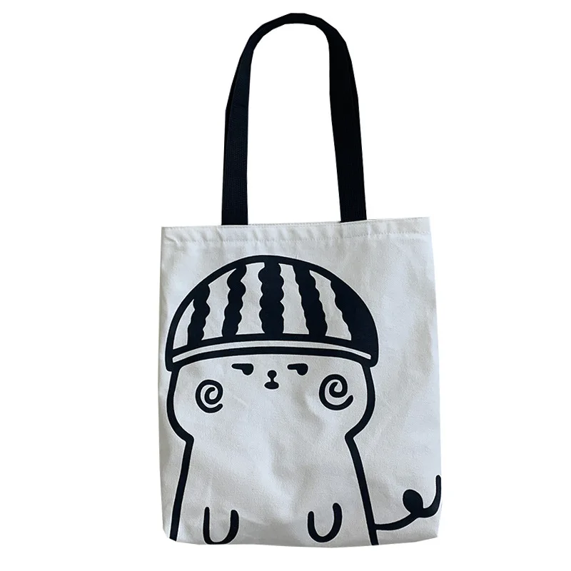 

PURFAY Canvas Cartoon Capacity Women Shoulder Bag Cotton Tote Shopper Bag Eco Reusable Travelling bag Cloth Messenger Bag