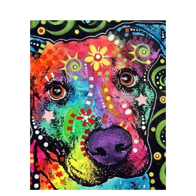 Gatyztory Color Dog Series Diy Painting Number Animal Oil Paint By Numbers Canvas Painting By Numbers For Kids Adults Art Paint Paint By Number Aliexpress