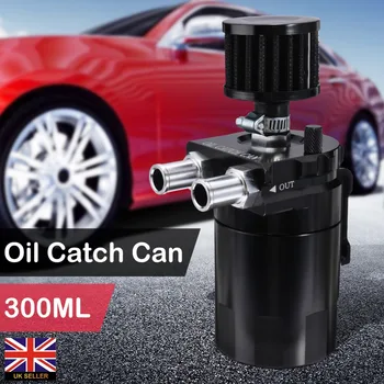 

Two hole breathable Kettle Universal Oil Catch Can Compact Baffled 2-Port Aluminum Reservoir Oil Catch Tank Fuel Tank Parts