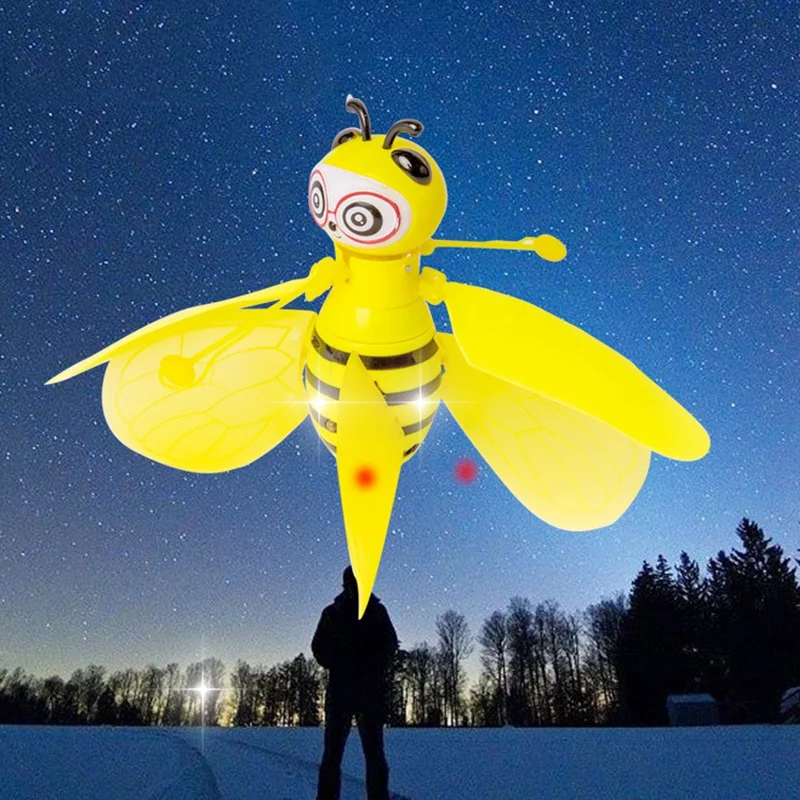 Радиоуправляемые животные Радиоуправляемый пчелиный индукционный самолет с инфракрасным датчиком движения портативный светодиодный светильник радиоуправляемый самолет игрушка детский подарок